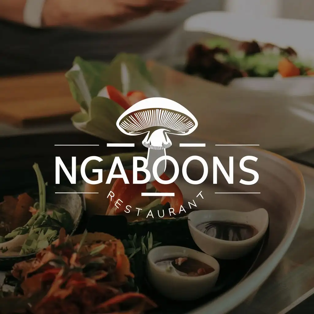 logo, mushroom, with the text "NGABOONS", typography, be used in Restaurant industry