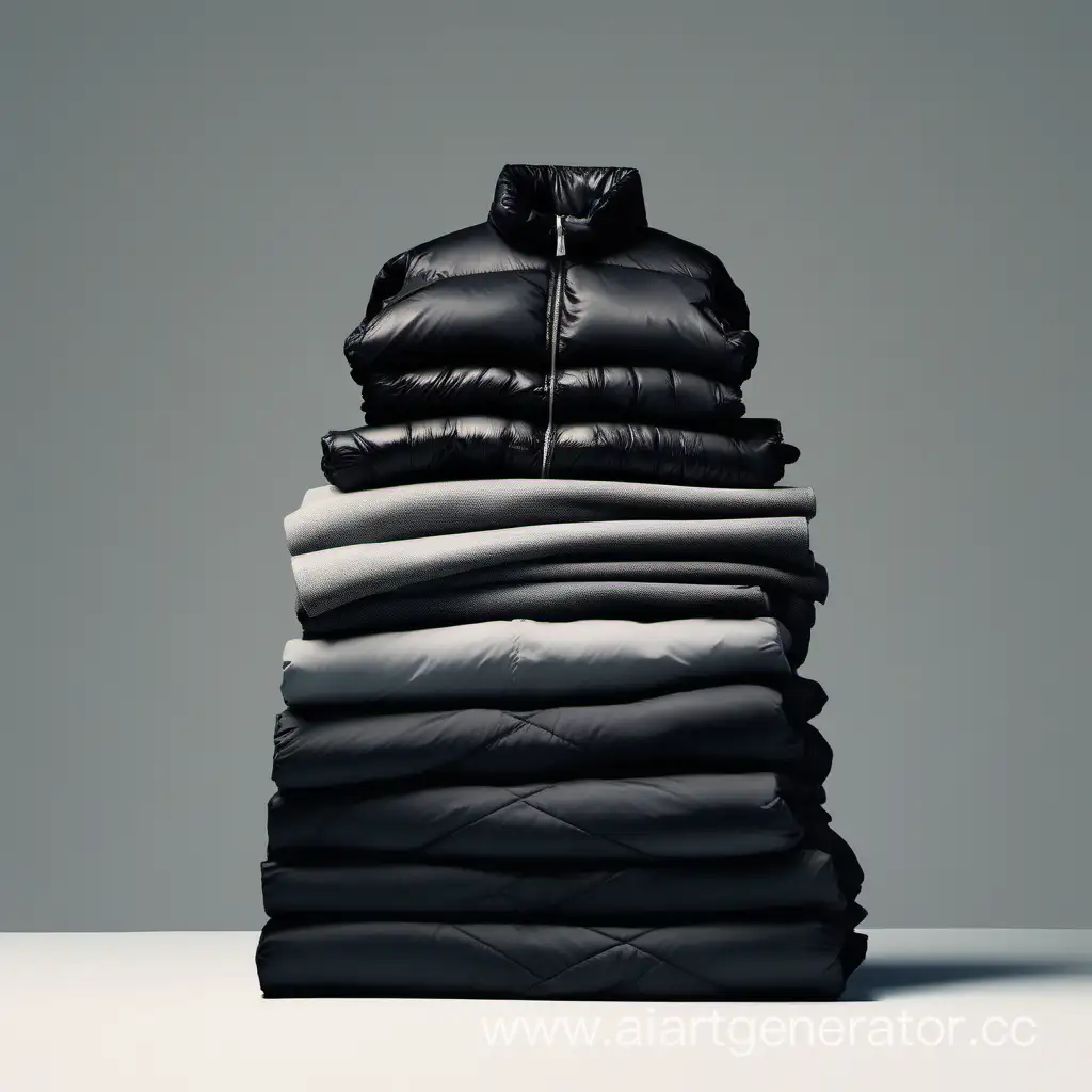 Disorganized-Stack-of-Clothes-with-Black-Winter-Jacket