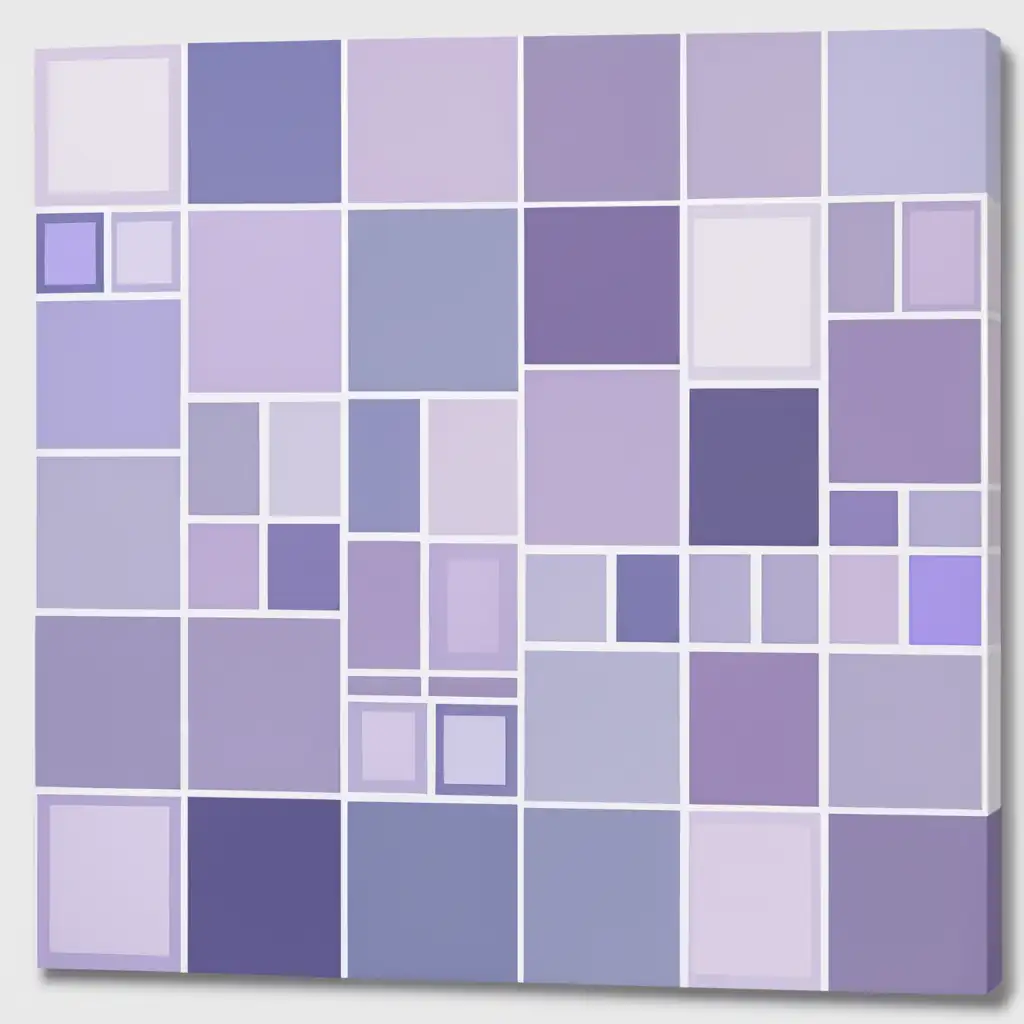 Abstract Lilac Blue Squares Composition
