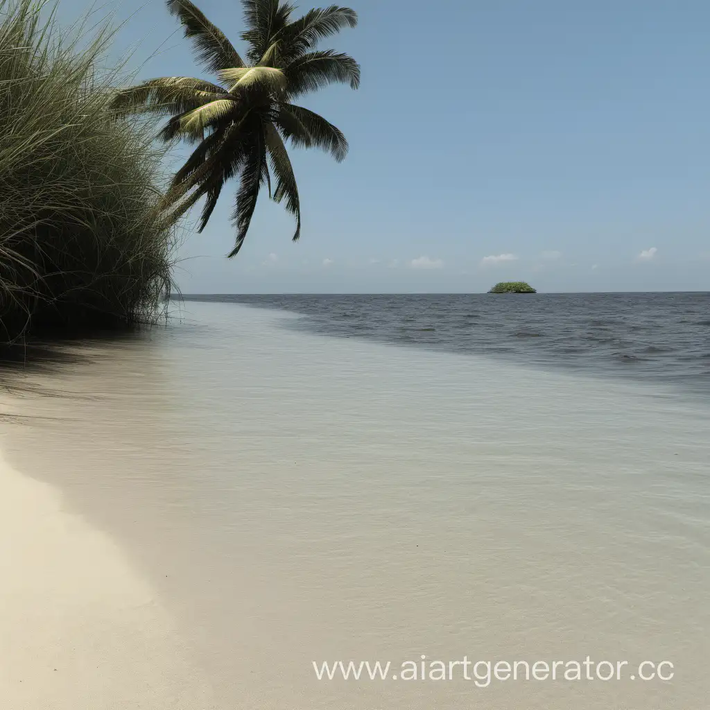 Solitary-Serenity-Tranquil-Shoreline-on-a-Deserted-Island