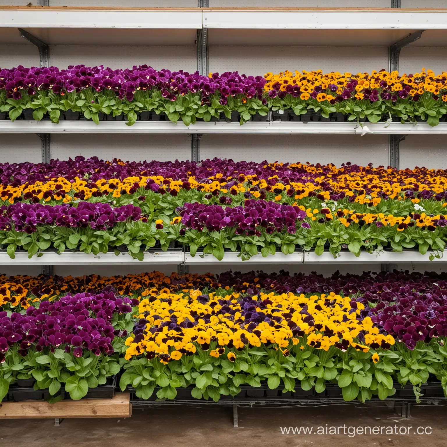 Colorful-Viola-and-Pansy-Edible-Flowers-on-Microfarm-Shelves