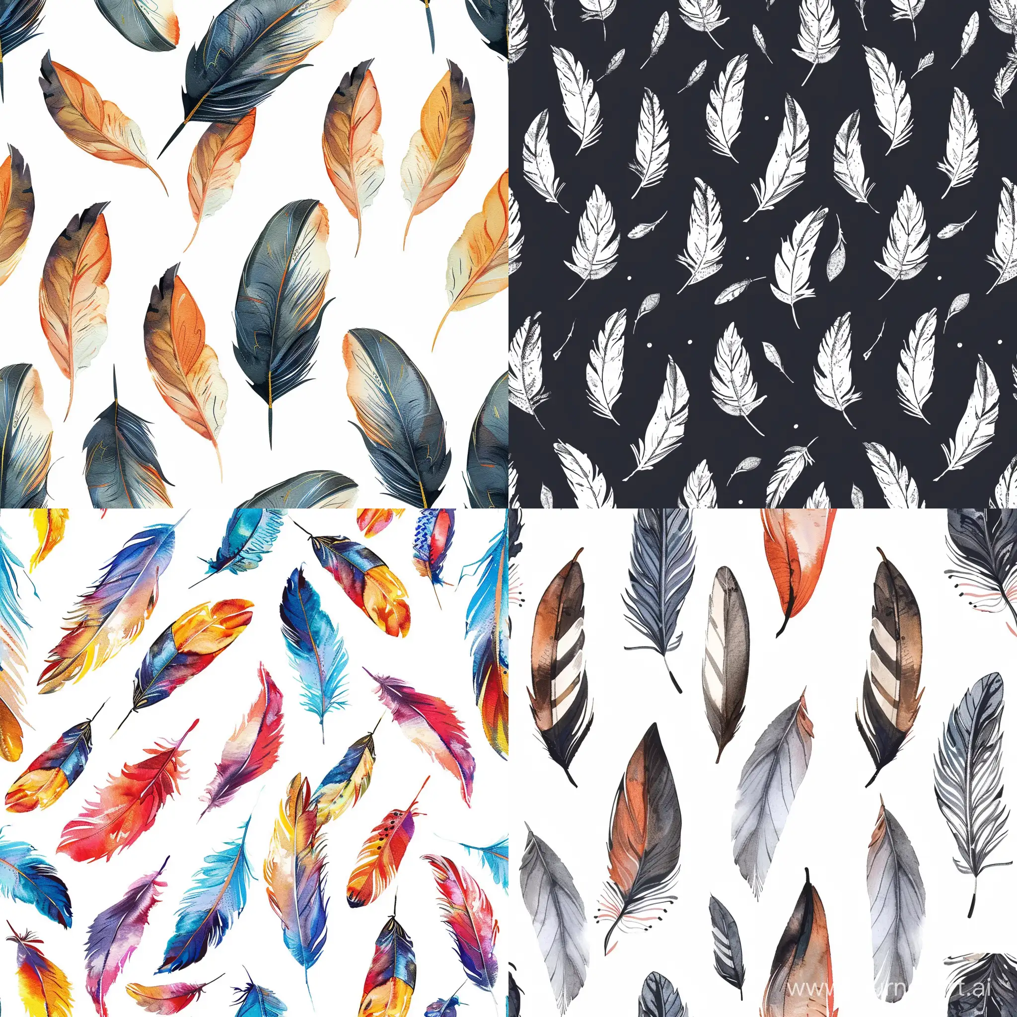 Vivid-Feather-Pattern-Intricate-and-Clear-Avian-Design