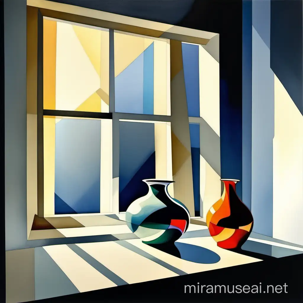 Colorful Abstract Still Life with Sunlight Through Window