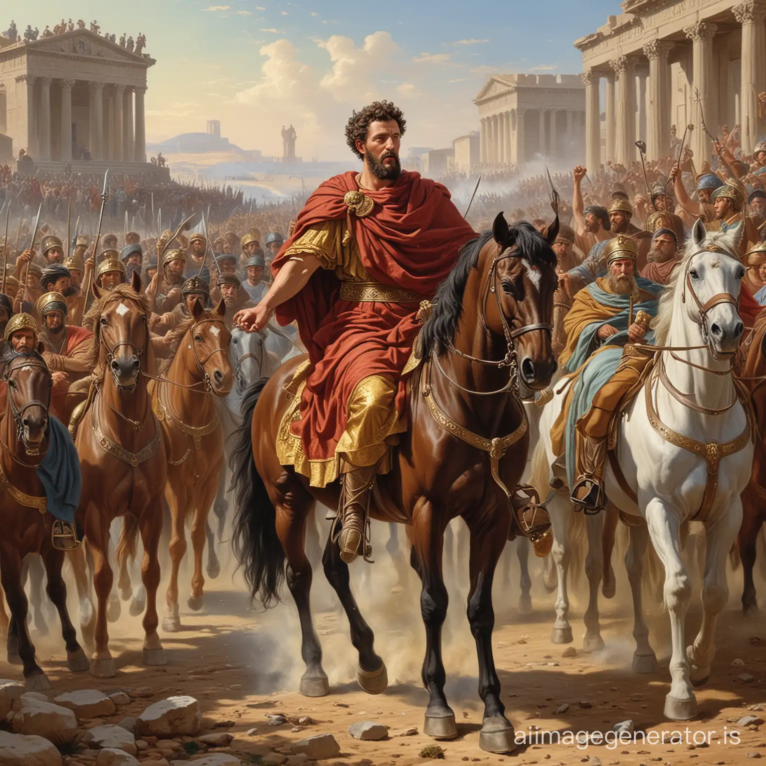 Marcus Aurelius leading the empire