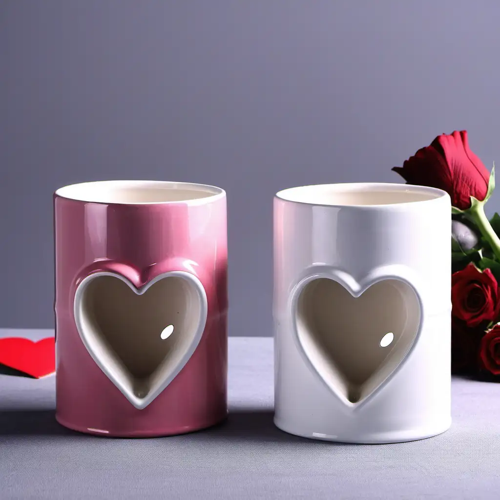 Romantic Valentines Day Ceramic Hollow Can for Elegant Gift Giving