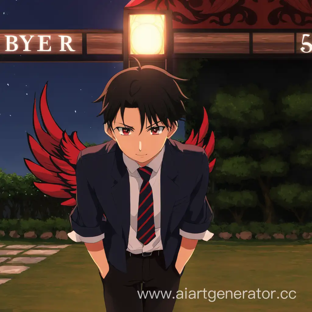Anime-Guy-with-Red-Wings-Shirt-and-Tie-Standing-Proudly