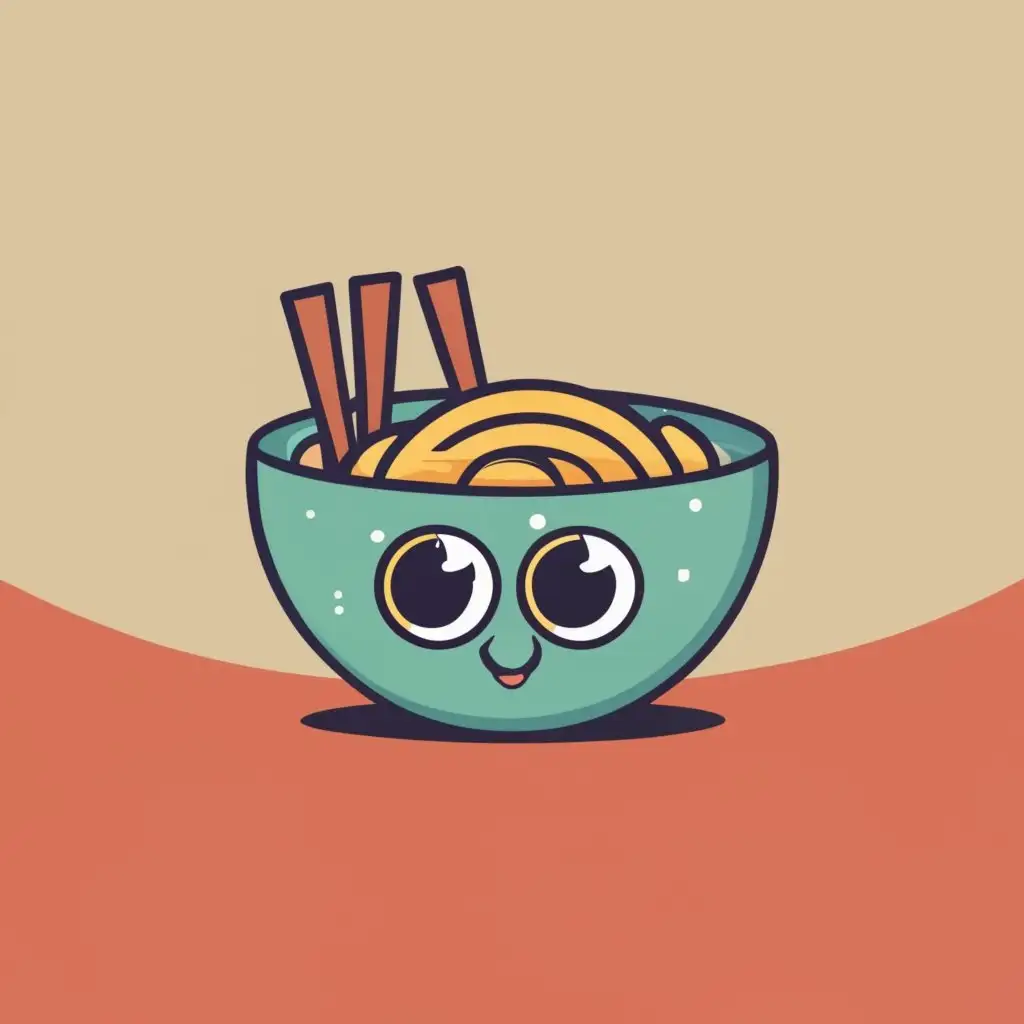 logo, noodle bowl with large cartoon eyes, with the text "Pang's Wok", typography, be used in Restaurant industry