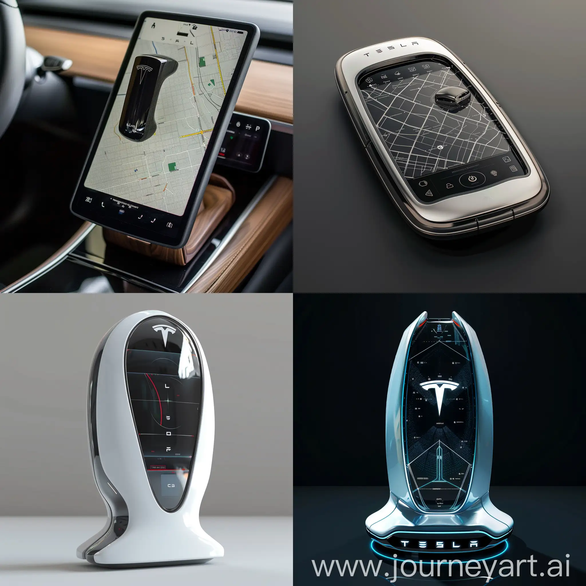 Futuristic-Tesla-Interior-GPS-Device
