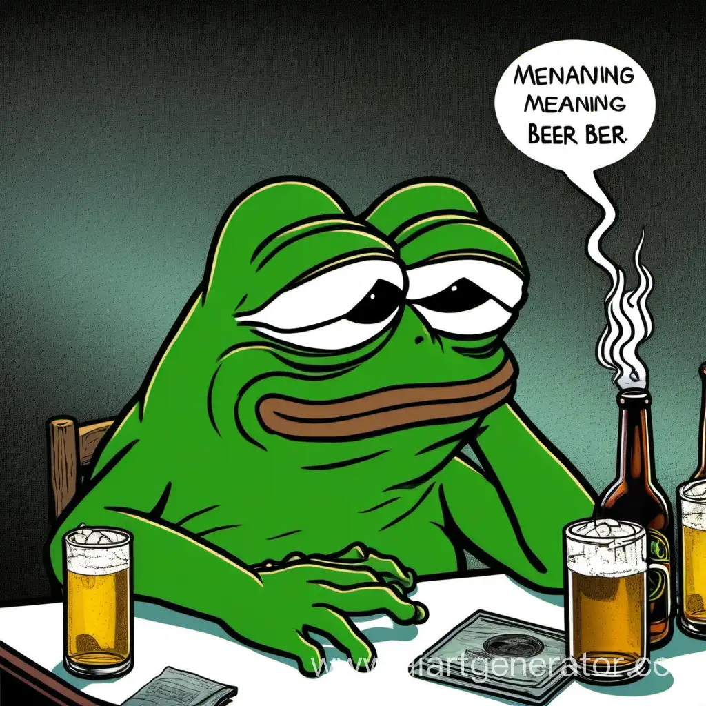 Contemplative-Pepe-the-Frog-Reflects-with-Beer-and-Cigarette