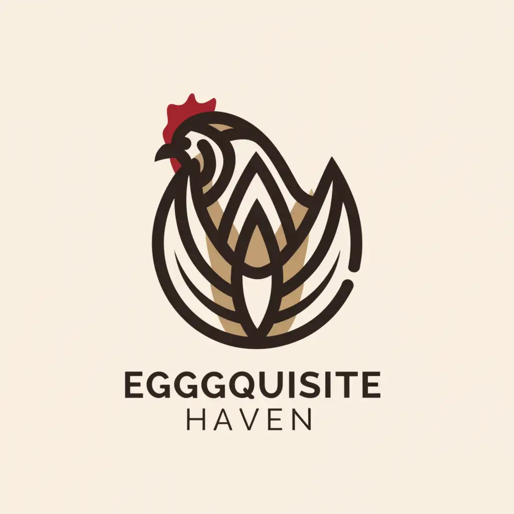 a logo design,with the text "EGGQUISITE HAVEN", main symbol:EGGS, HEN,Moderate,clear background