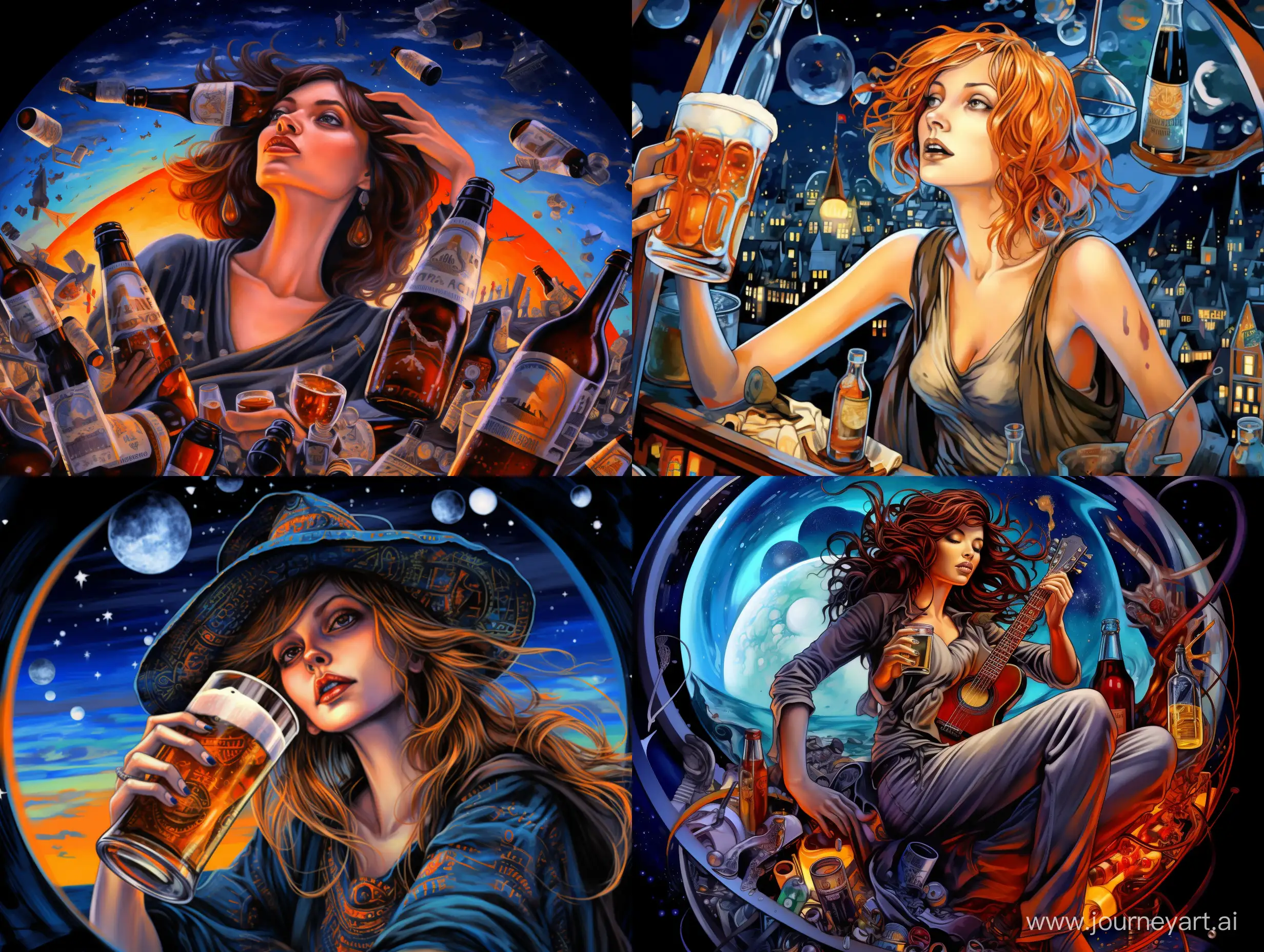 Surreal-Futuristic-Night-with-Women-Crafting-SpaceInspired-Beers