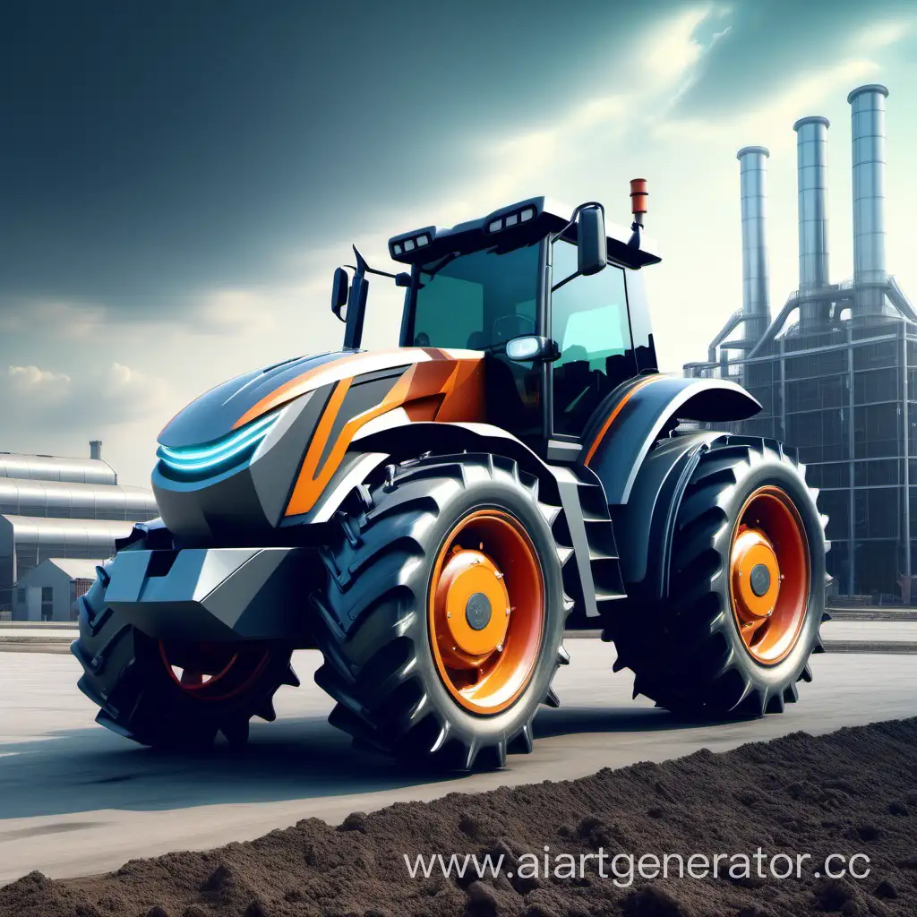 Futuristic-Tractor-Amidst-Industrial-Innovation