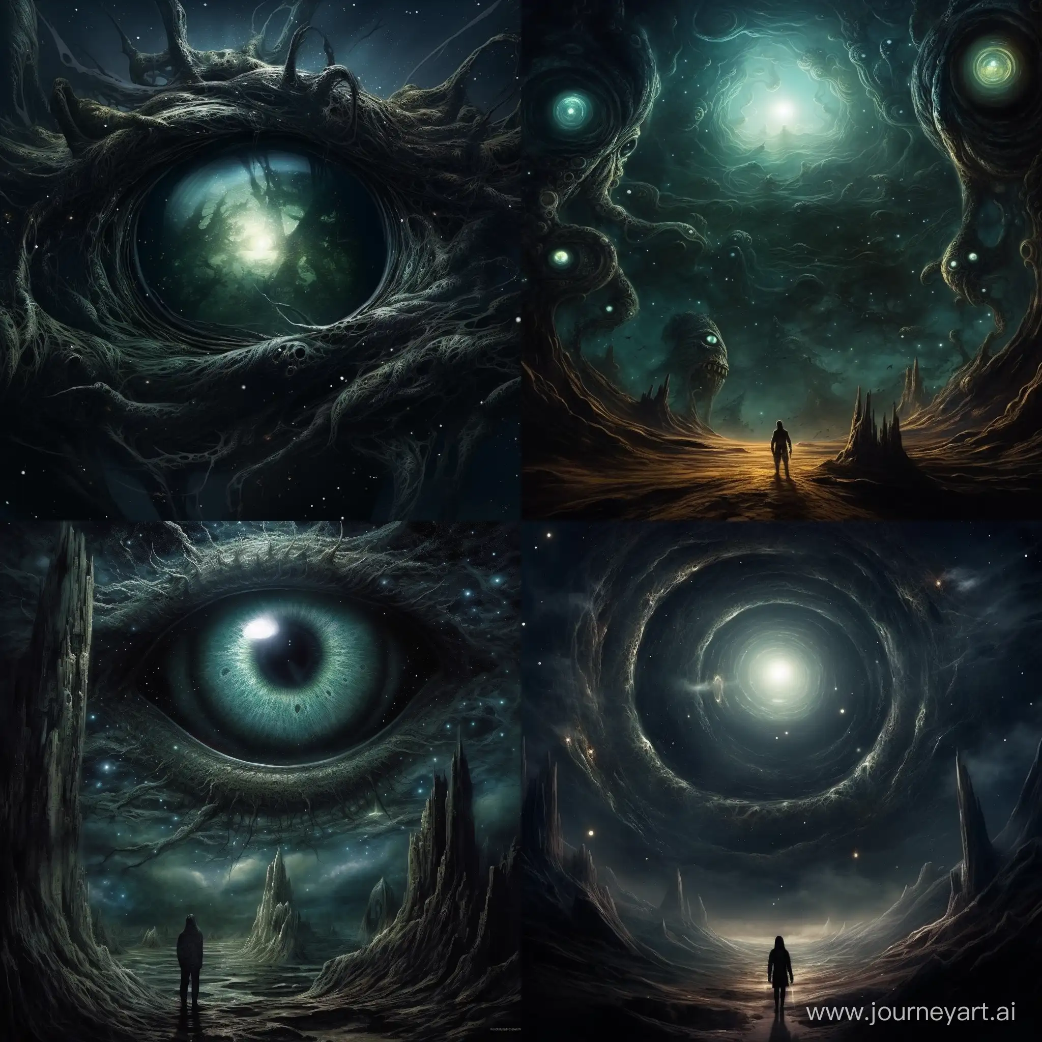 Look up to the stars, they're eyes,  eldritch, lovecraftian, cosmic horror