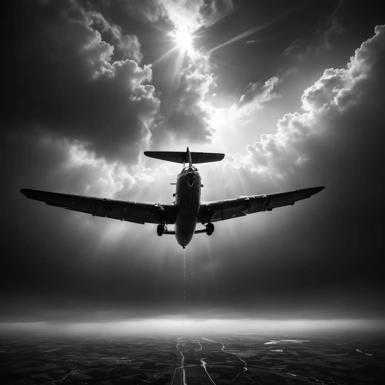 black and white moody photograph of something representing adventure, flight, art, cinematic, imaginative. Award winning photography