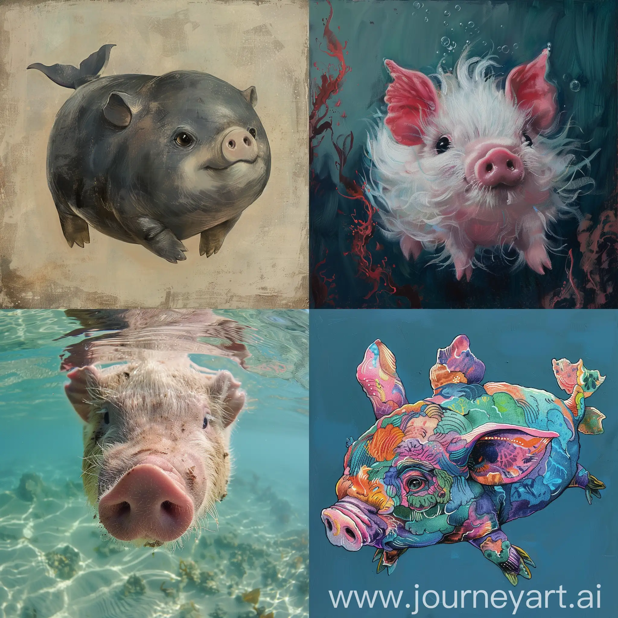Colorful-Sea-Pig-Swimming-Underwater