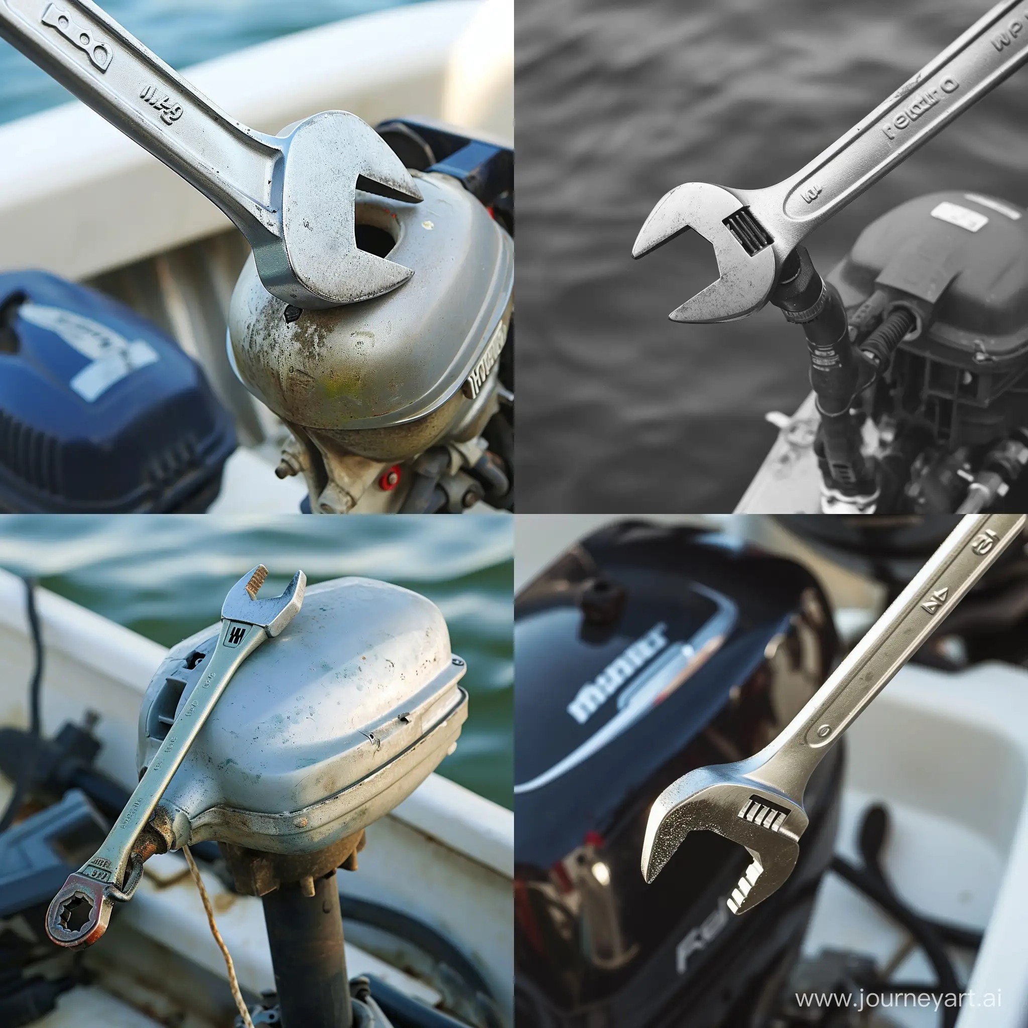 Boat-Motor-Punctured-with-a-Wrench