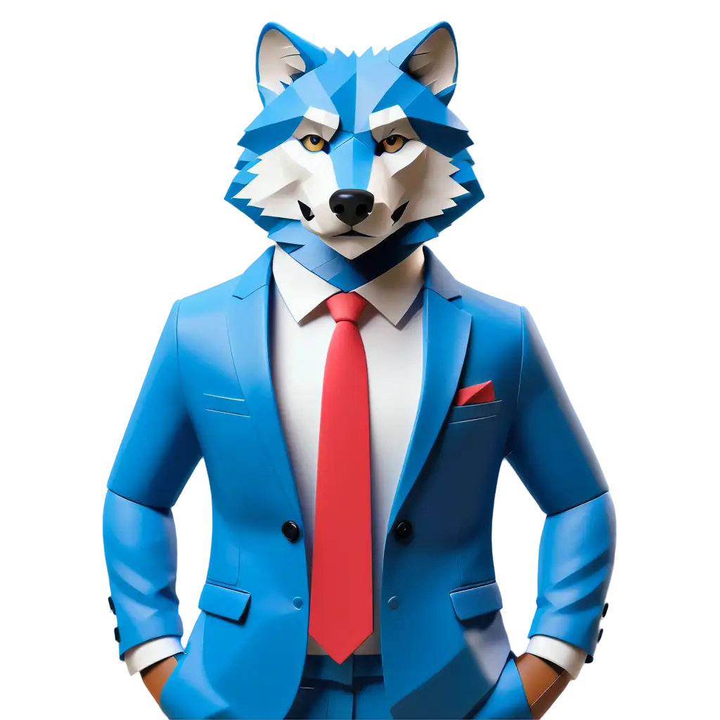 make a wolf in a suit like a teacher of math