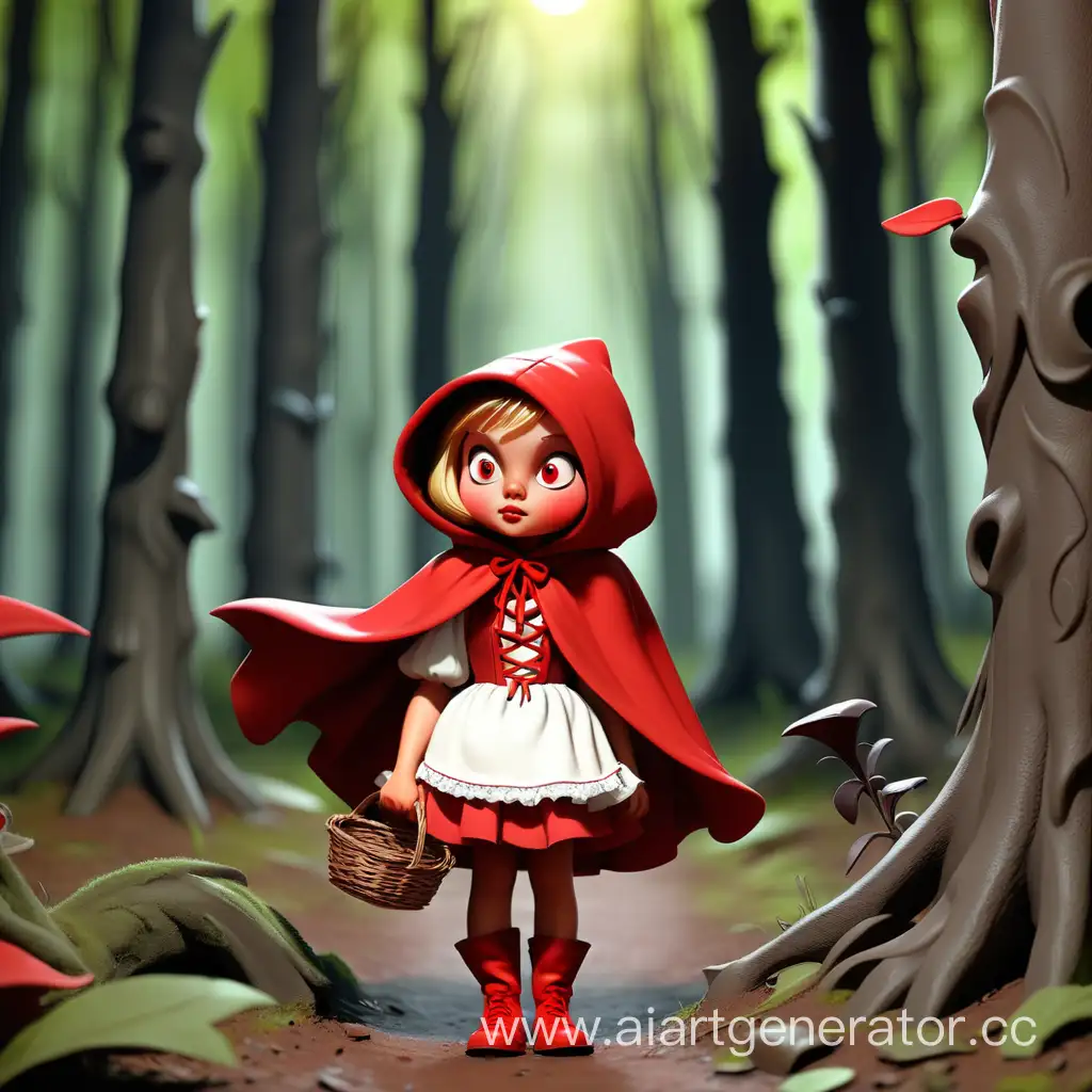 Enchanting-Little-Red-Riding-Hood-Strolling-Through-the-Enchanted-Forest