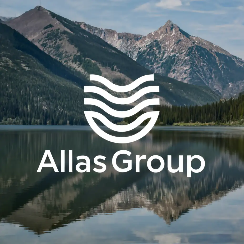 LOGO-Design-For-Allas-Group-Serene-Lake-Reflection-with-Elegant-Text
