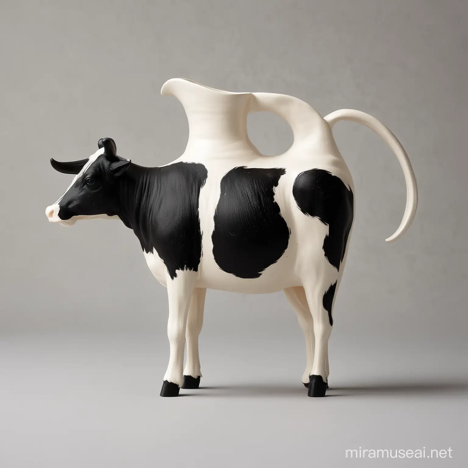 Contemporary Ceramic Milk Jug Inspired by Cow Motif
