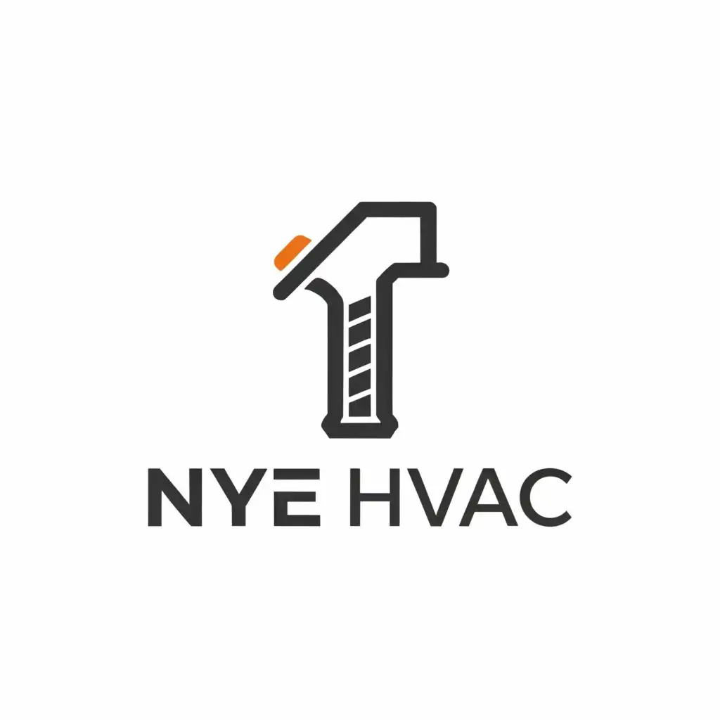 a logo design,with the text "NYE HVAC", main symbol:hammer,Minimalistic,be used in Construction industry,clear background