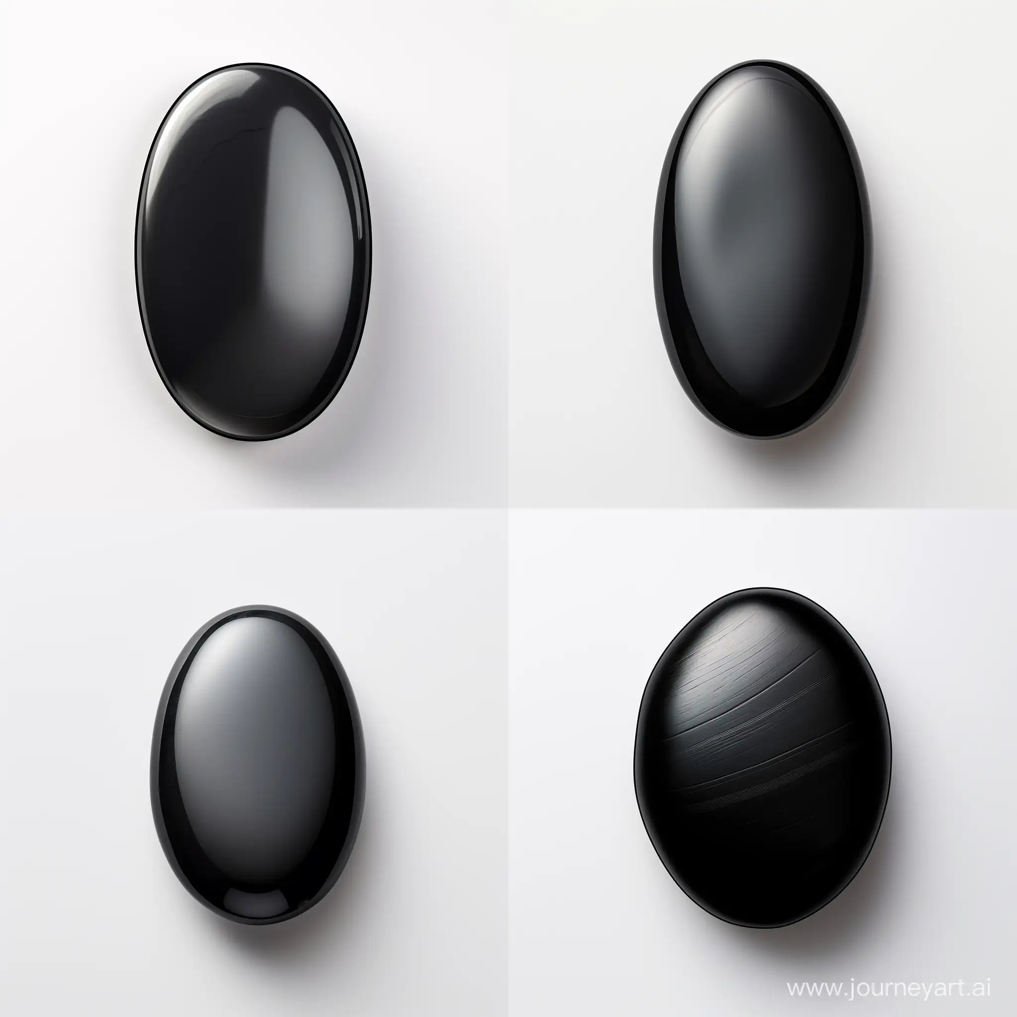 Elegant-Black-Oval-Stone-Cabochon-on-White-Background