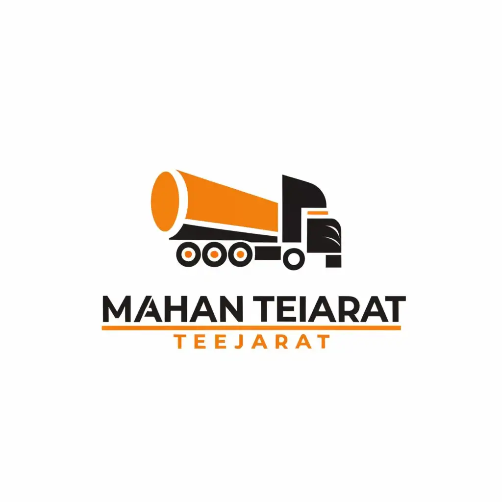 a logo design,with the text "MAHAN TEJARAT", main symbol:Oil Tanker Trailer 
Truck Transporter ,Minimalistic,clear background