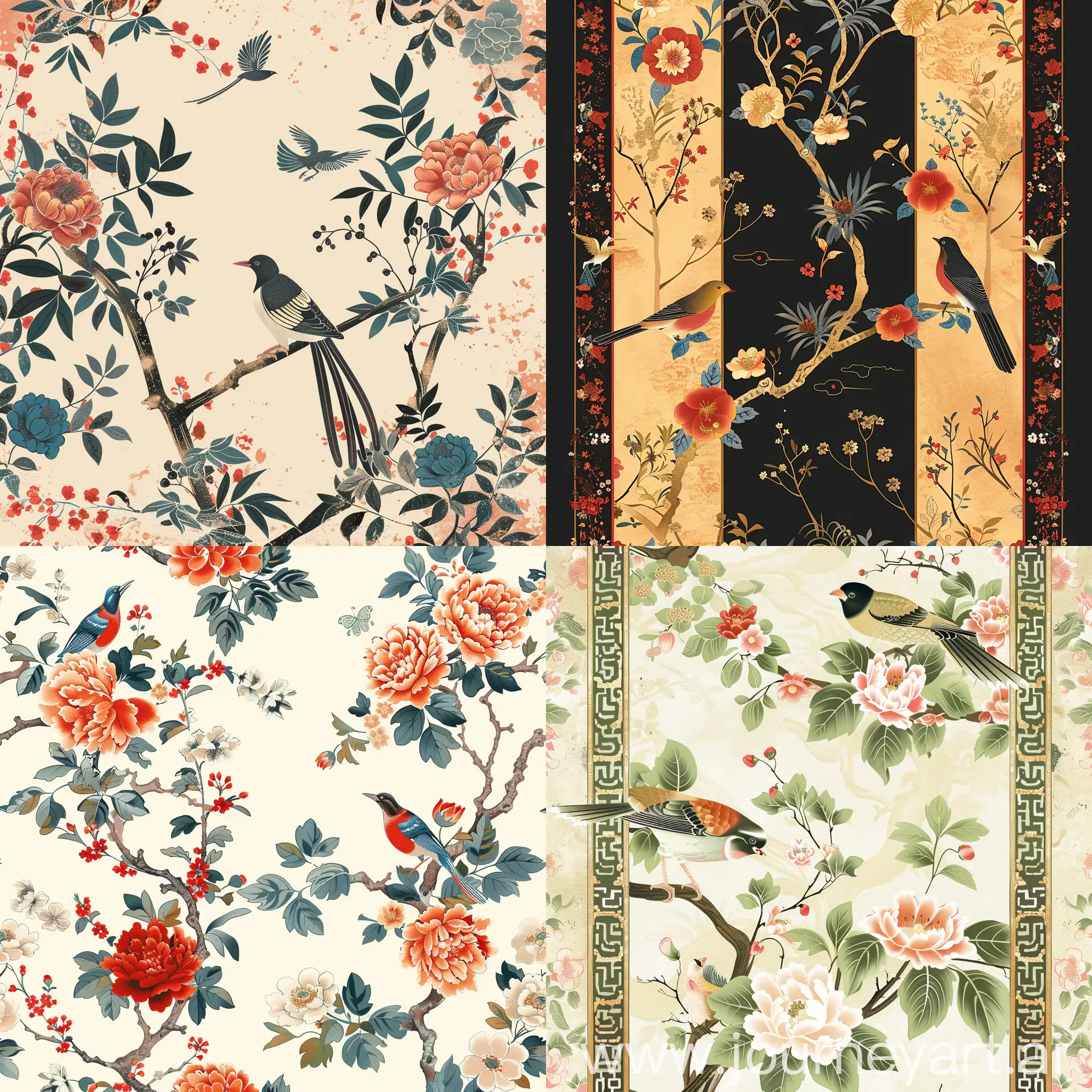 Chinese-Cultural-Flair-Vibrant-Floral-and-Bird-Motifs