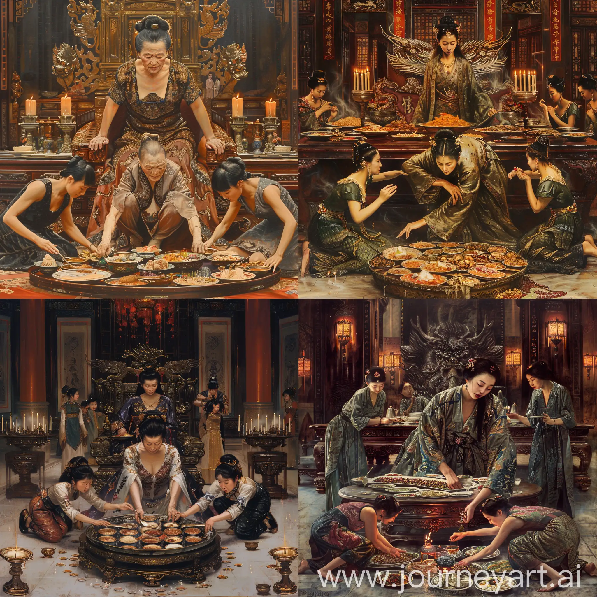 Empress-Dowager-Cixi-Dining-in-Splendid-Grand-Hall-Rich-Details-and-Eminence-Displayed