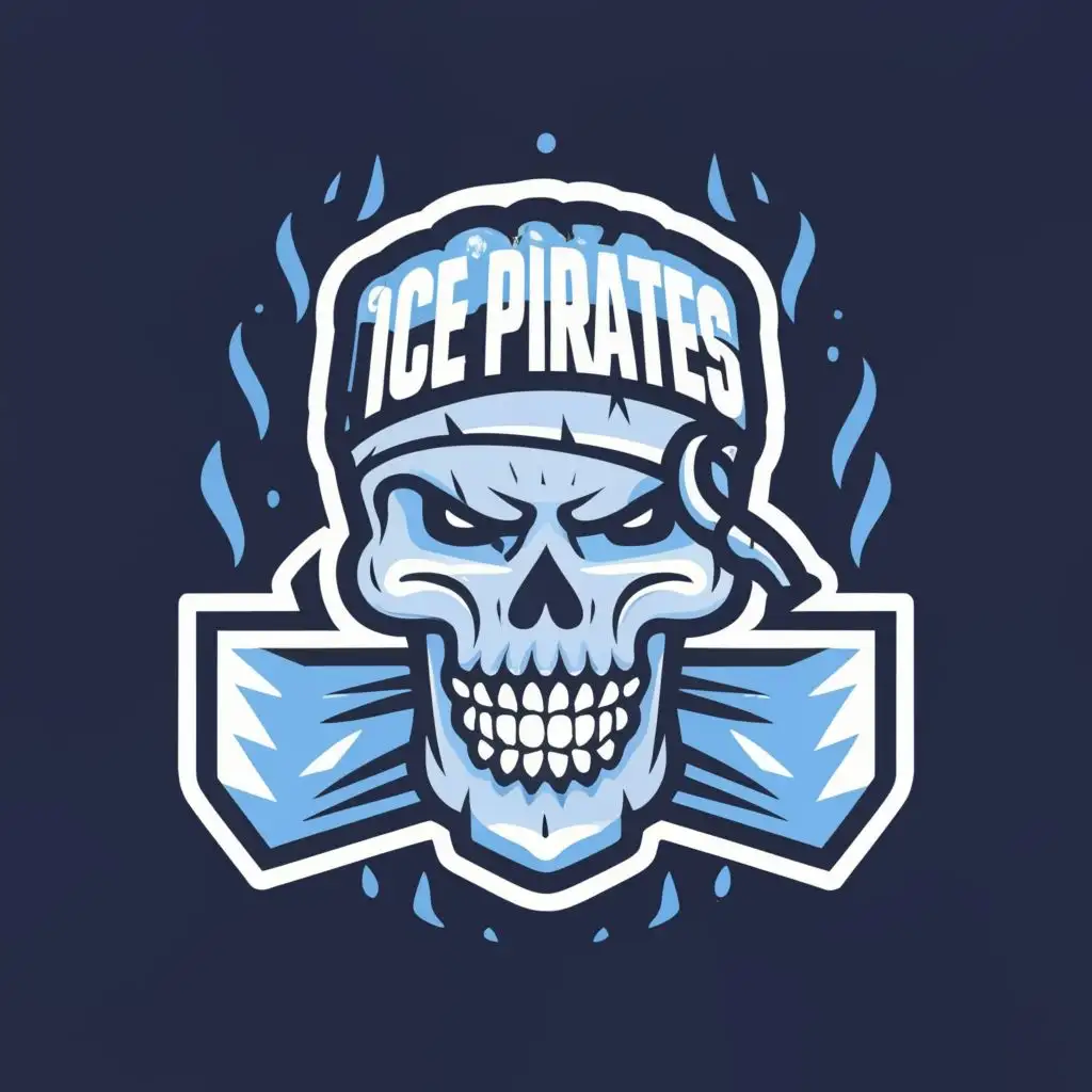 logo, Ice Skull, with the text "Ice pirates", typography, be used in Sports Fitness industry