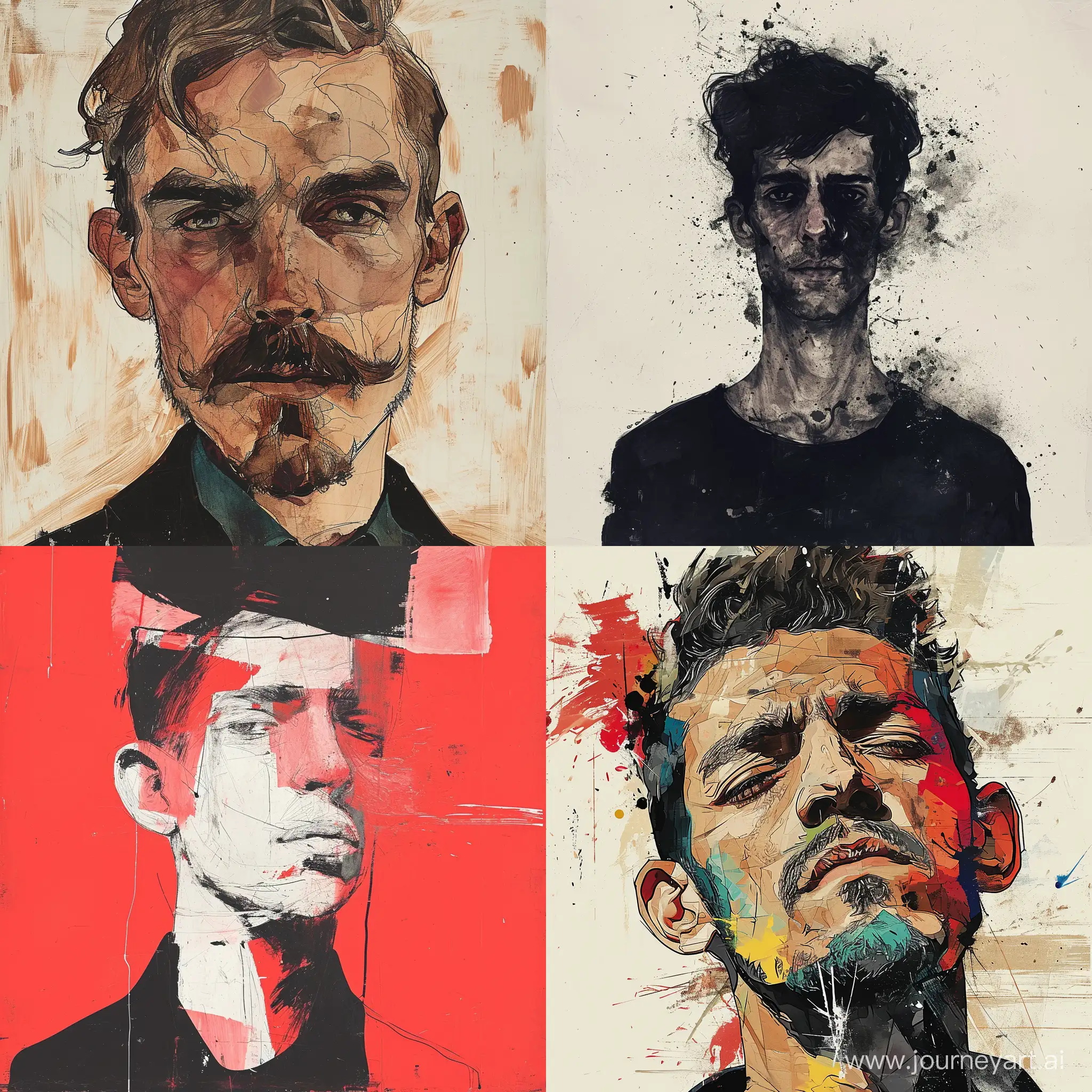 Expressive-Man-Portrait-Illustration-Poster-by-Januz-Miralles-and-Billy-Childish