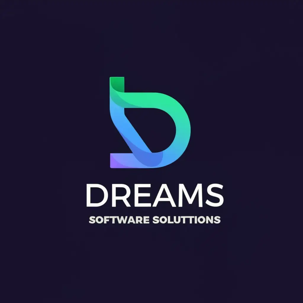 a logo design,with the text "Dream Software Solutions ", main symbol:D,Moderate,be used in Technology industry,clear background