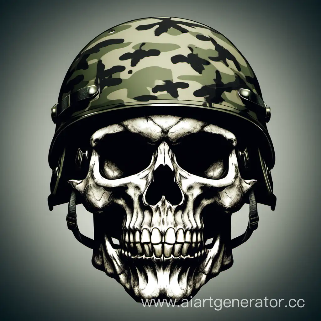 Militarized-Skull-Art-Gruesome-Elegance-in-Military-Helmet