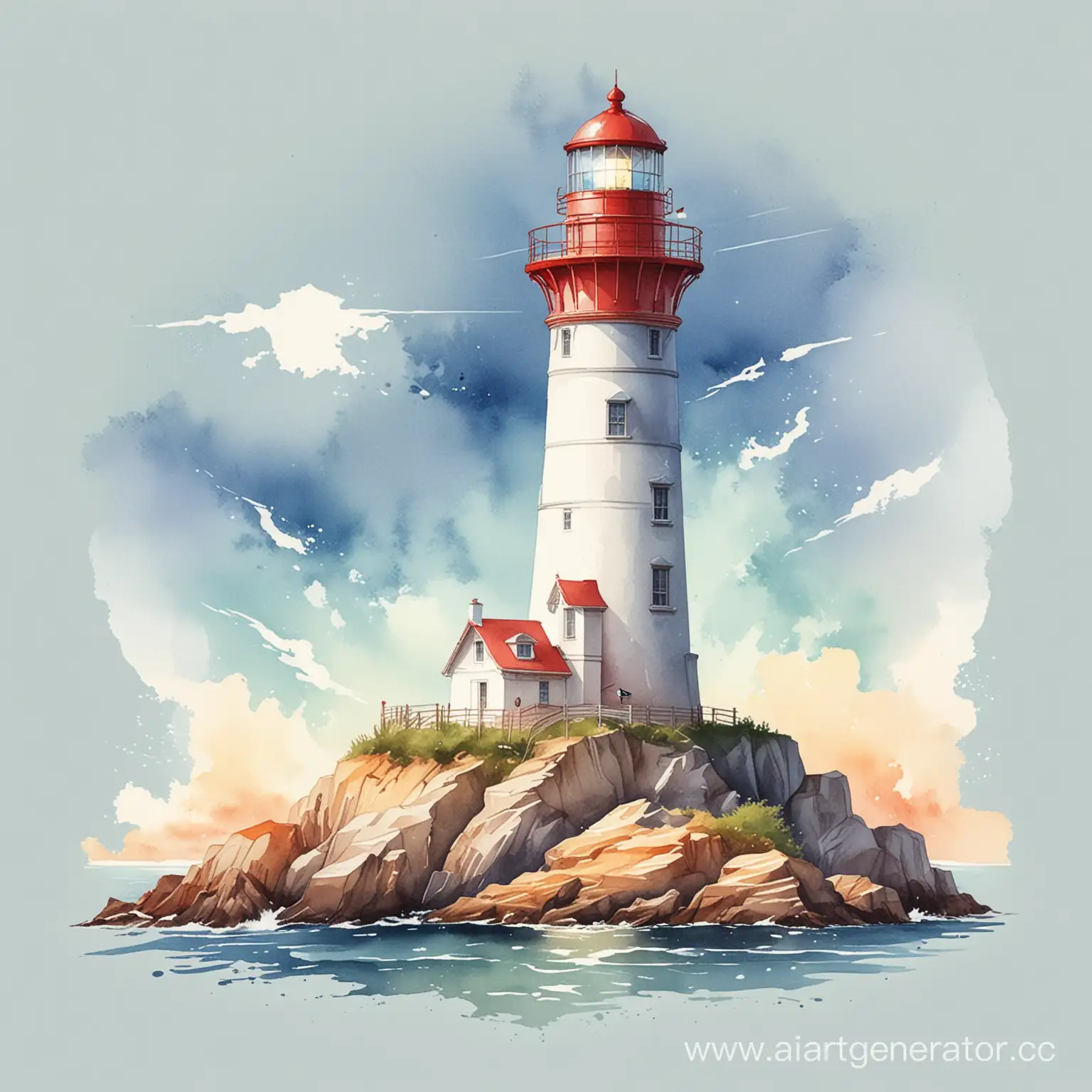 Vibrant-Watercolor-Lighthouse-Illuminating-the-Seascape
