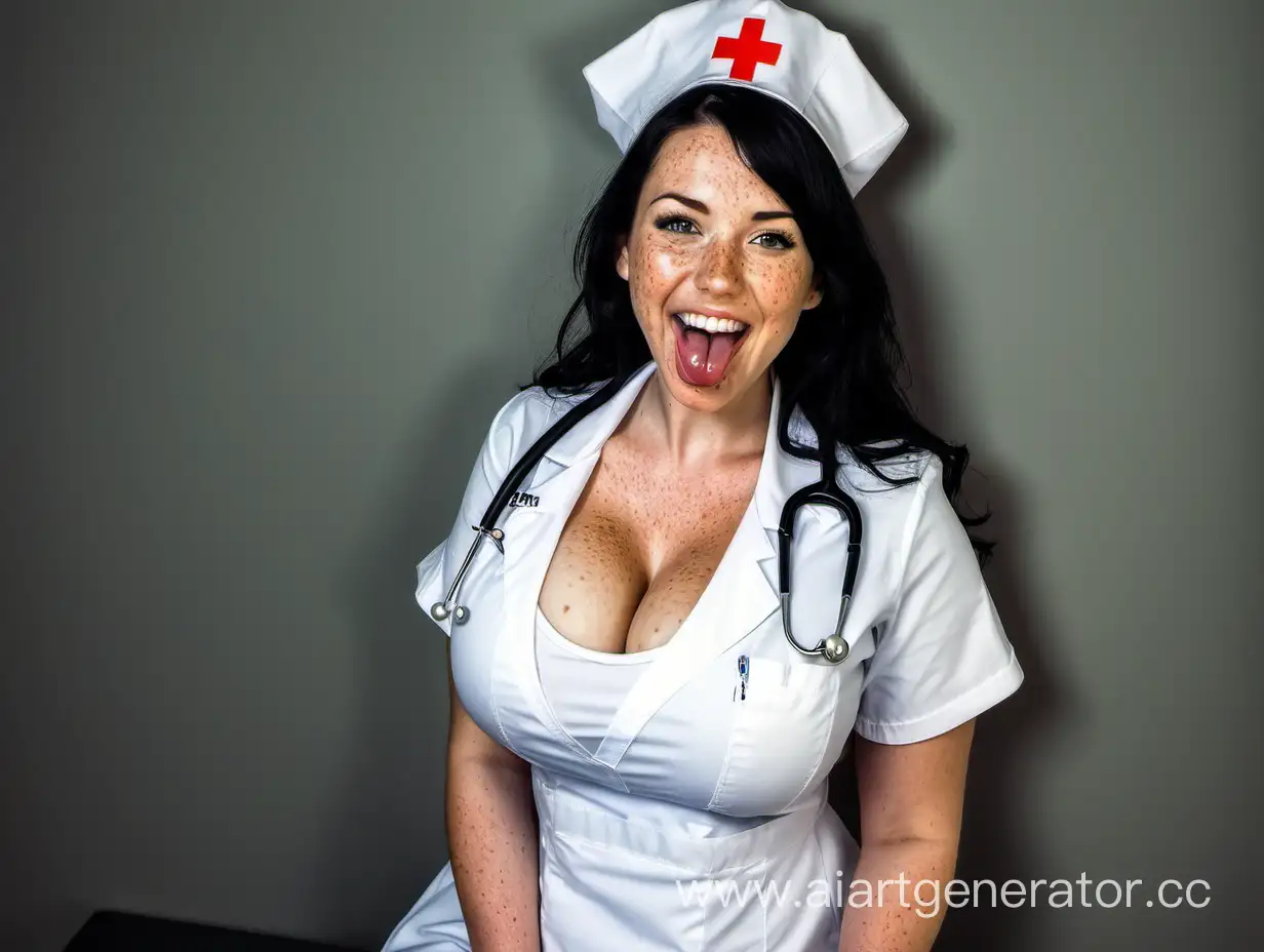 Playful-Freckled-Nurse-with-Black-Hair-and-Big-Cleavage