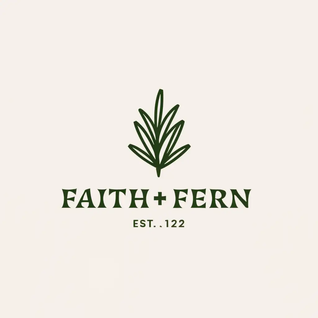 a logo design,with the text "Faith + Fern", main symbol:Fern leaf,Moderate,be used in Retail industry,clear background