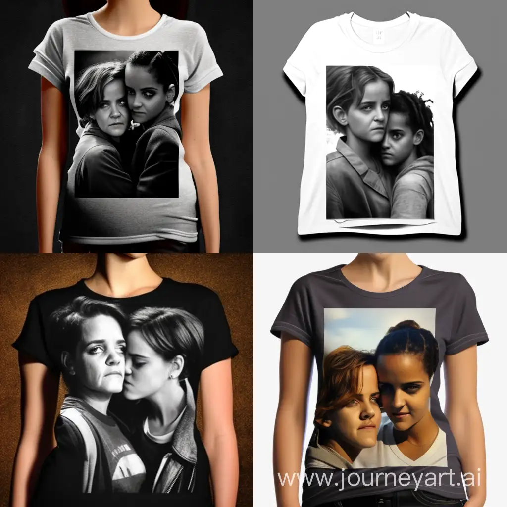Lesbian t-shirt and Rihanna and Emma Watson hug