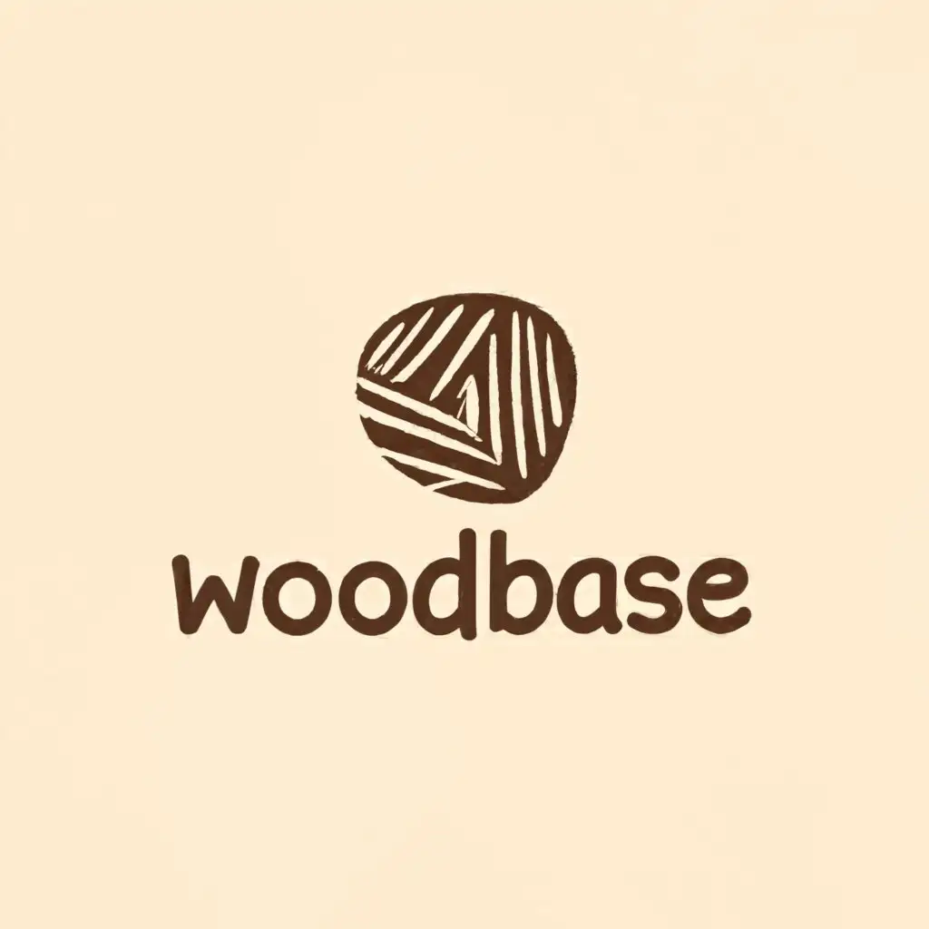 a logo design,with the text "WOODBASE", main symbol:Texture, casual and natural, wooden, handwritten, children, brand,Minimalistic,be used in Entertainment industry,clear background