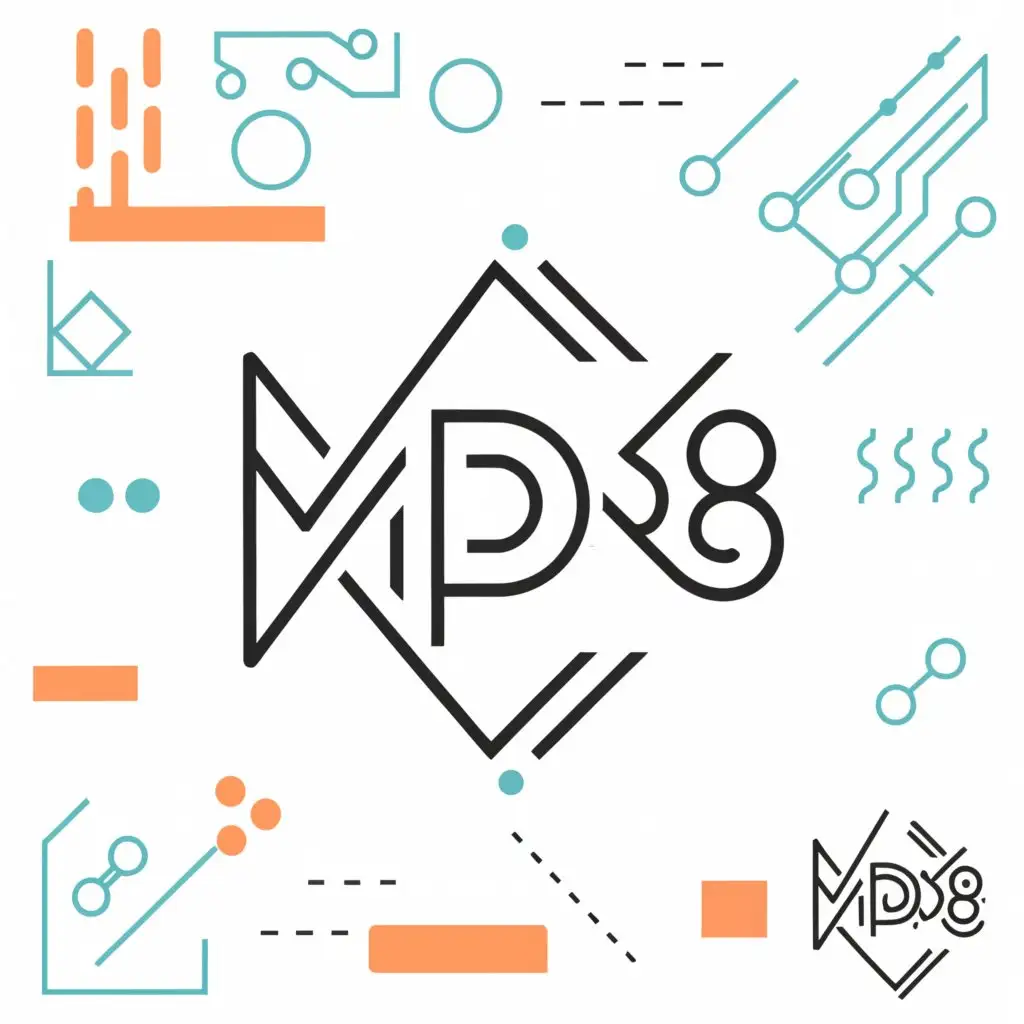 a logo design,with the text "MDR8", main symbol:Noon Din 5,Moderate,be used in Technology industry,clear background