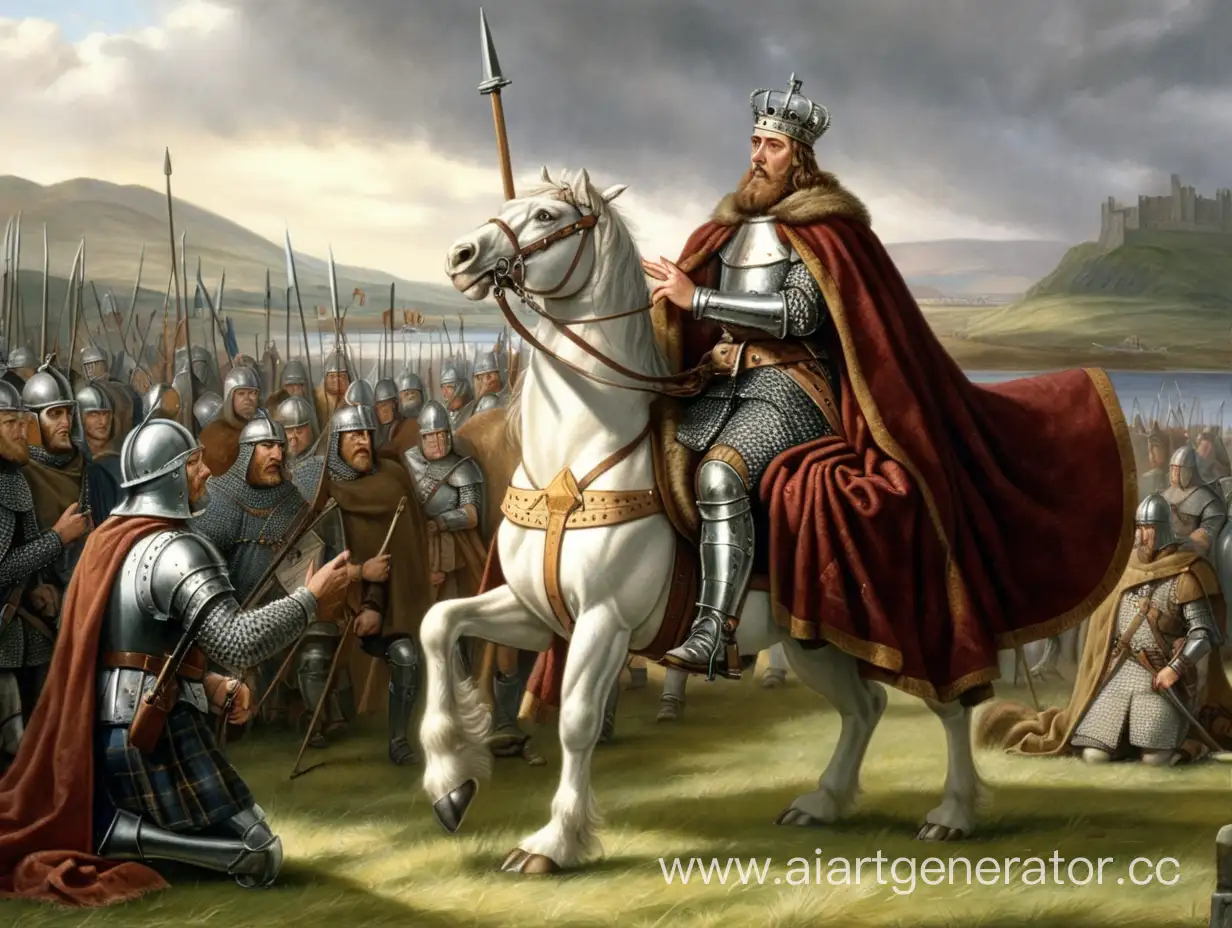 King Robert Bruce ruled Scotland but was defeated by the King of England.
