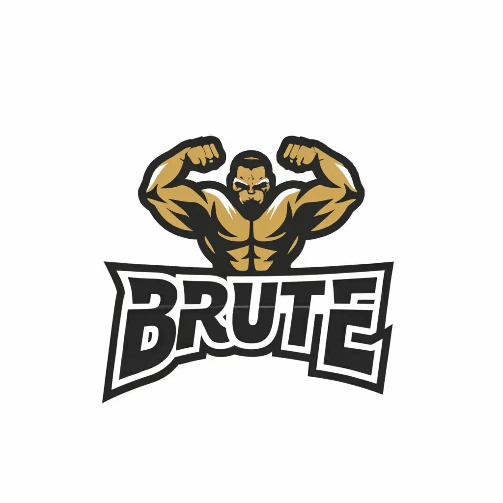 a logo design,with the text "Brute", main symbol:A brute,Minimalistic,be used in Sports Fitness industry,clear background