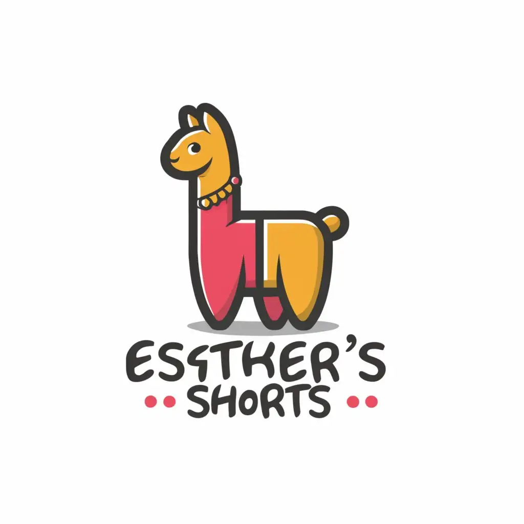 a logo design,with the text "Esther's Shorts", main symbol:Llama,Moderate,be used in Entertainment industry,clear background