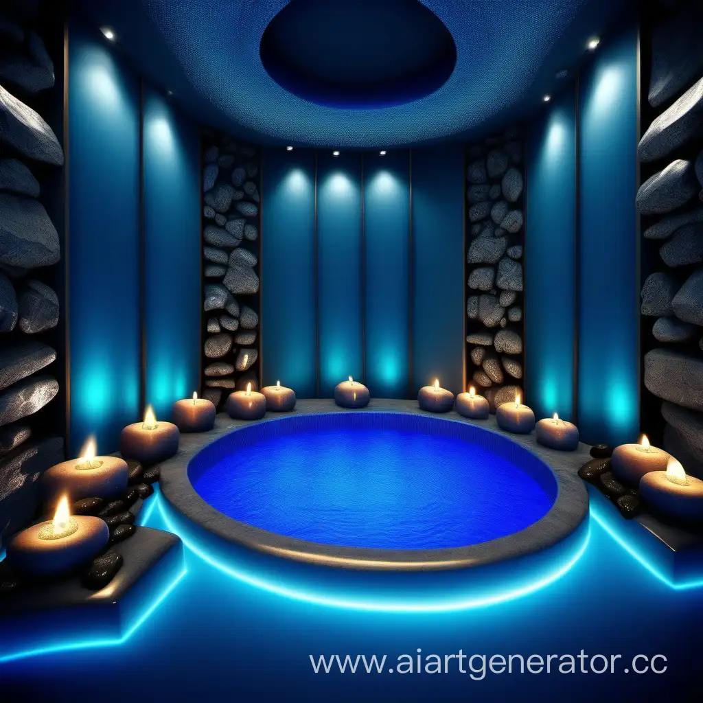 Luxurious-Spa-Ambiance-with-Blue-Flames-and-Silk-Elegance