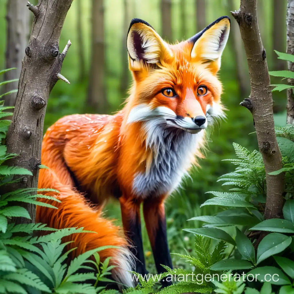 Fox-Hidden-Among-Bushes-in-Enchanted-Forest