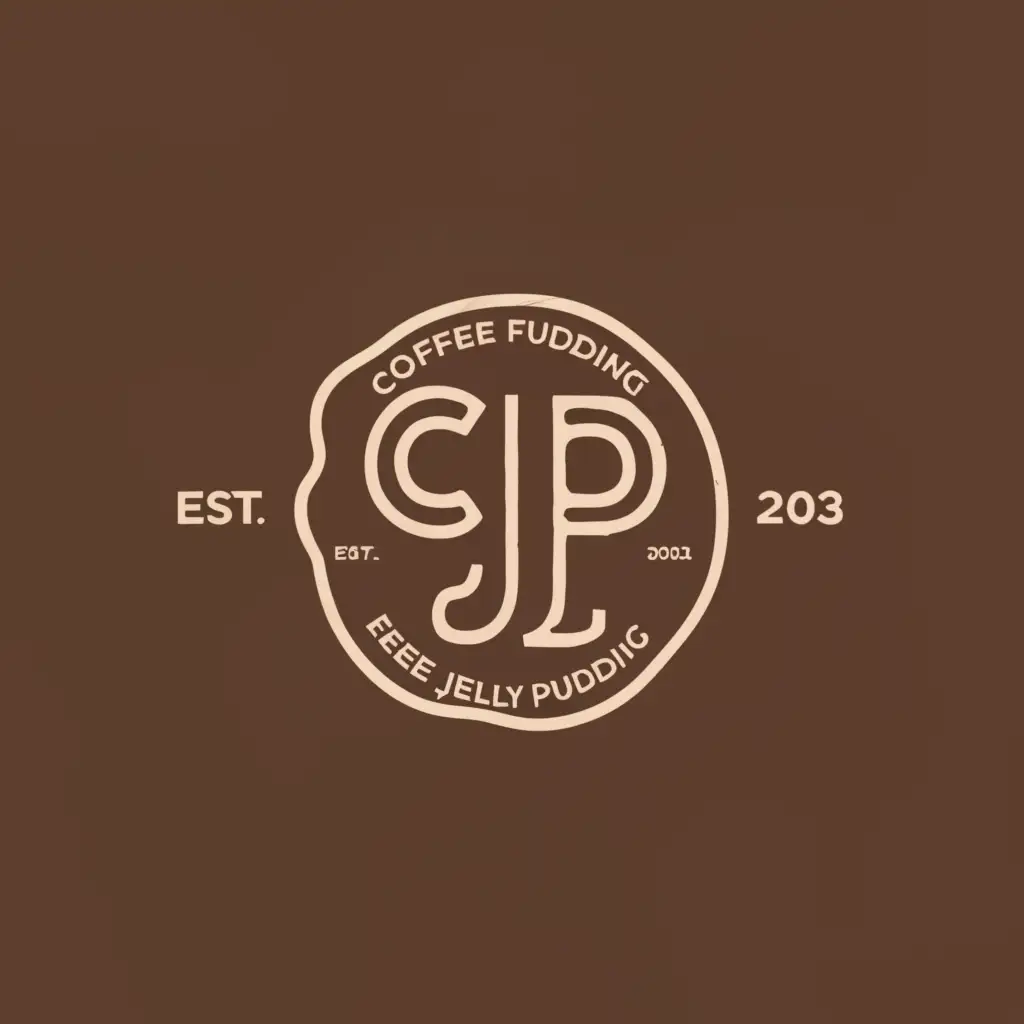 a logo design,with the text "COFFEE JELLY PUDDING", main symbol:CJP,Moderate,clear background