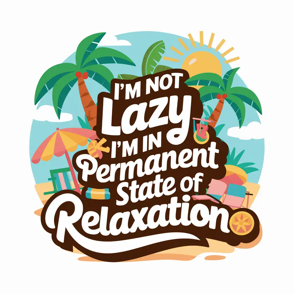 Tropical Summer Vibes Art with Typography Perpetual Relaxation
