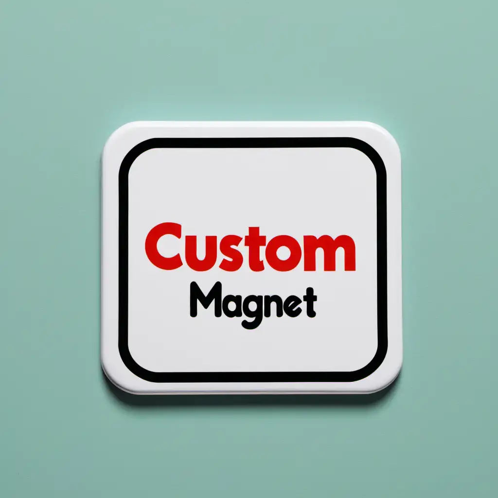 A magnet that says "Custom Magnet"