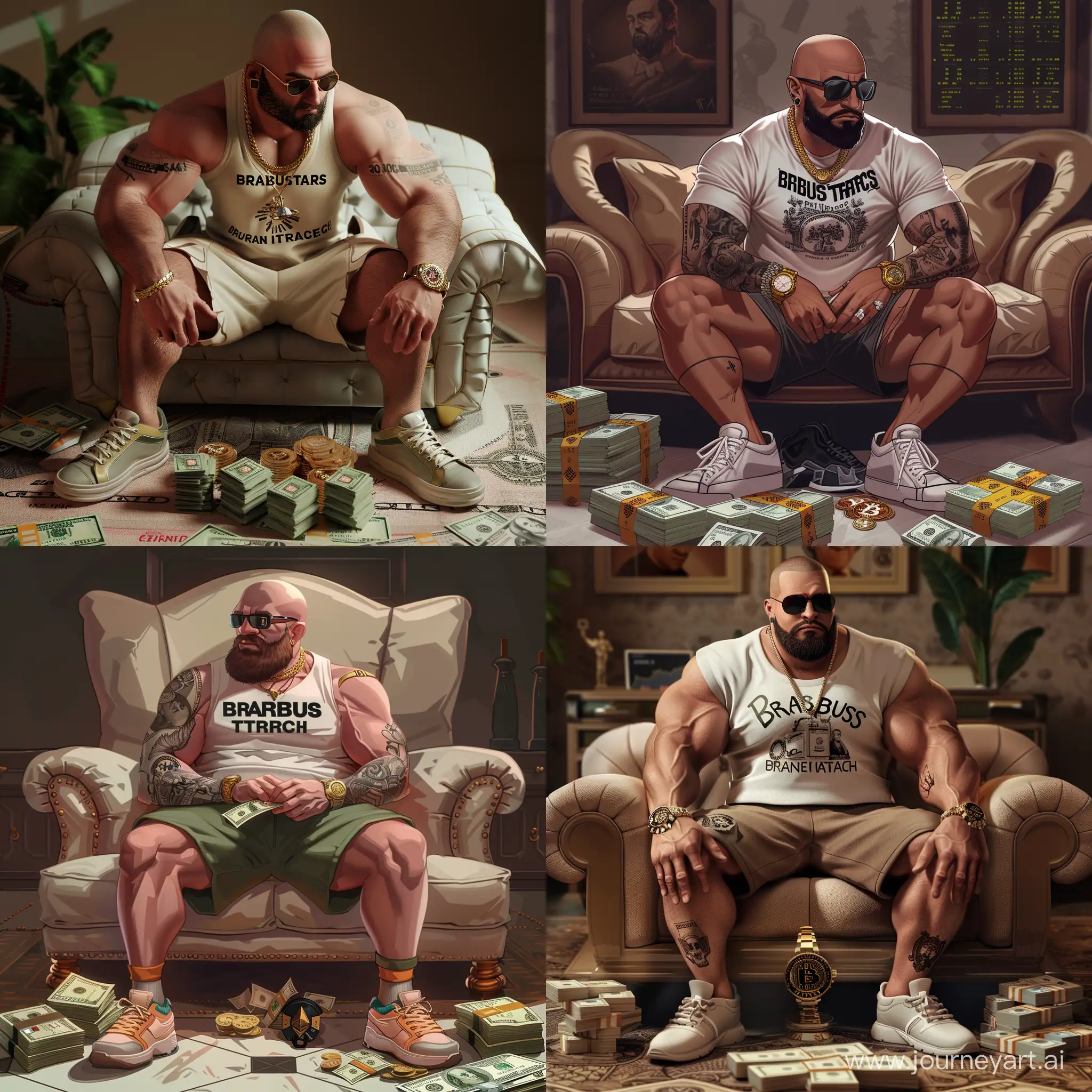 Successful-Wealthy-Man-Counting-Money-on-Expensive-Sofa-with-Crypto-Exchange-Background