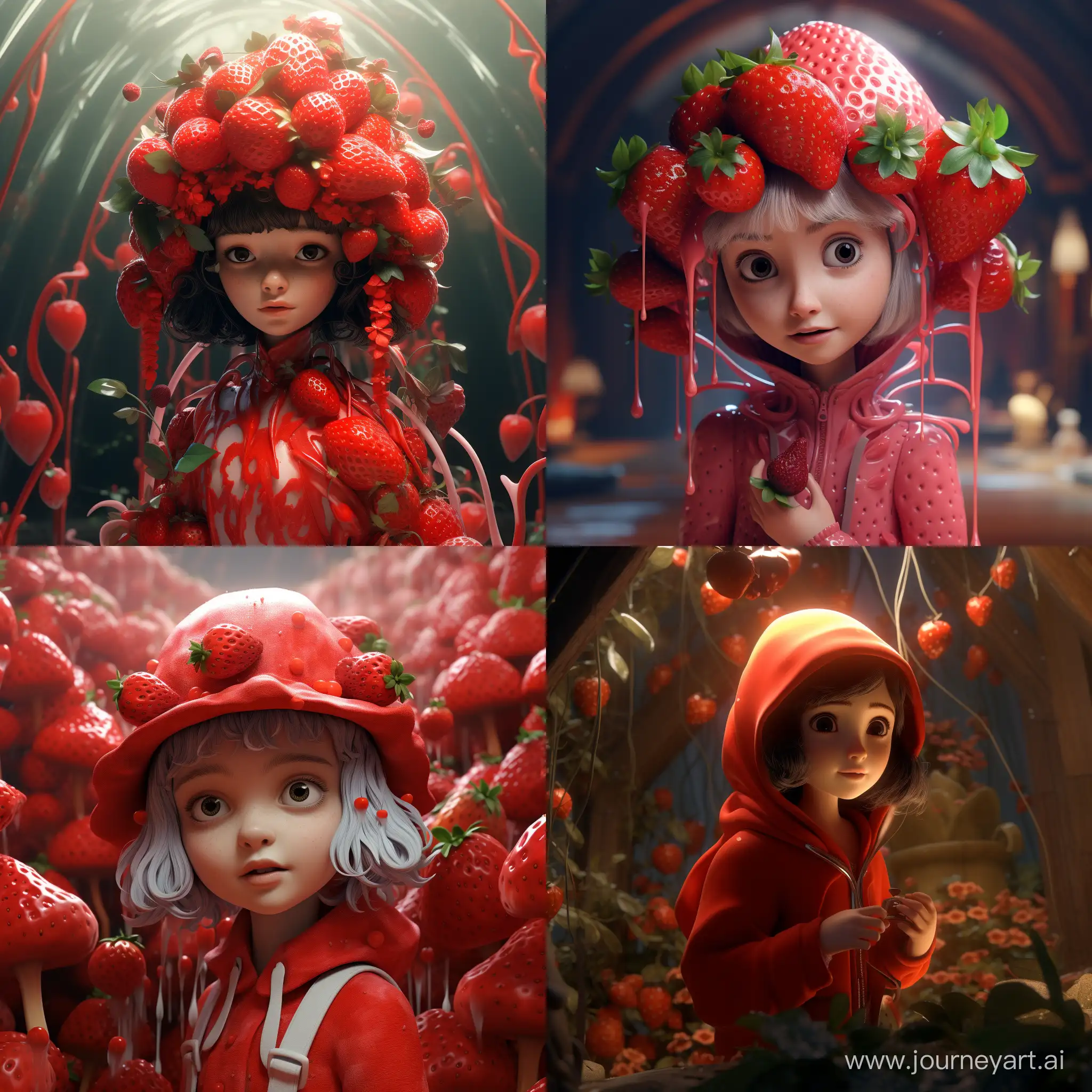 Adorable-3D-Animation-Girl-in-Strawberry-Costume