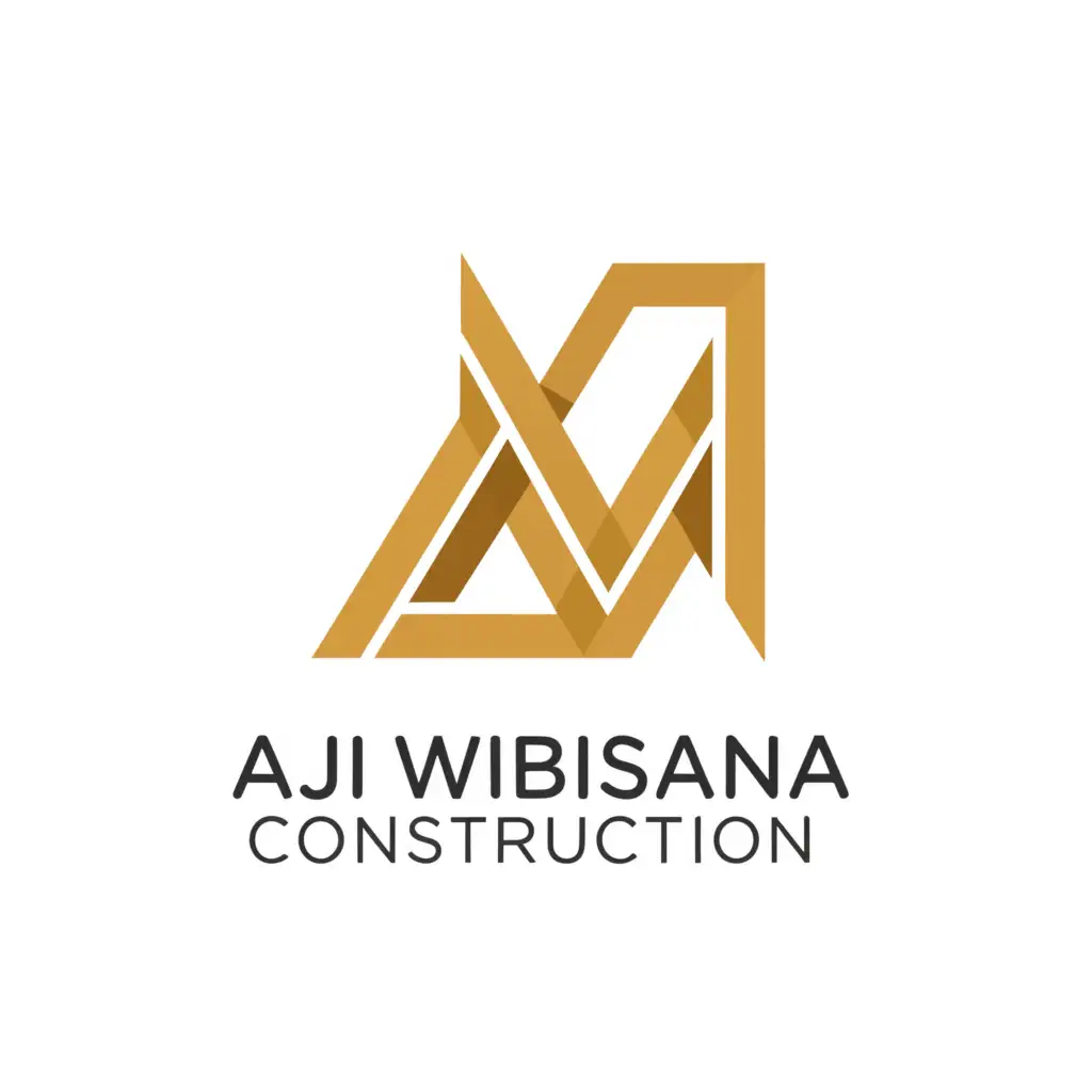 a logo design,with the text 'Aji Wibisana Construction', main symbol:AW,Moderate,be used in Construction industry,clear background